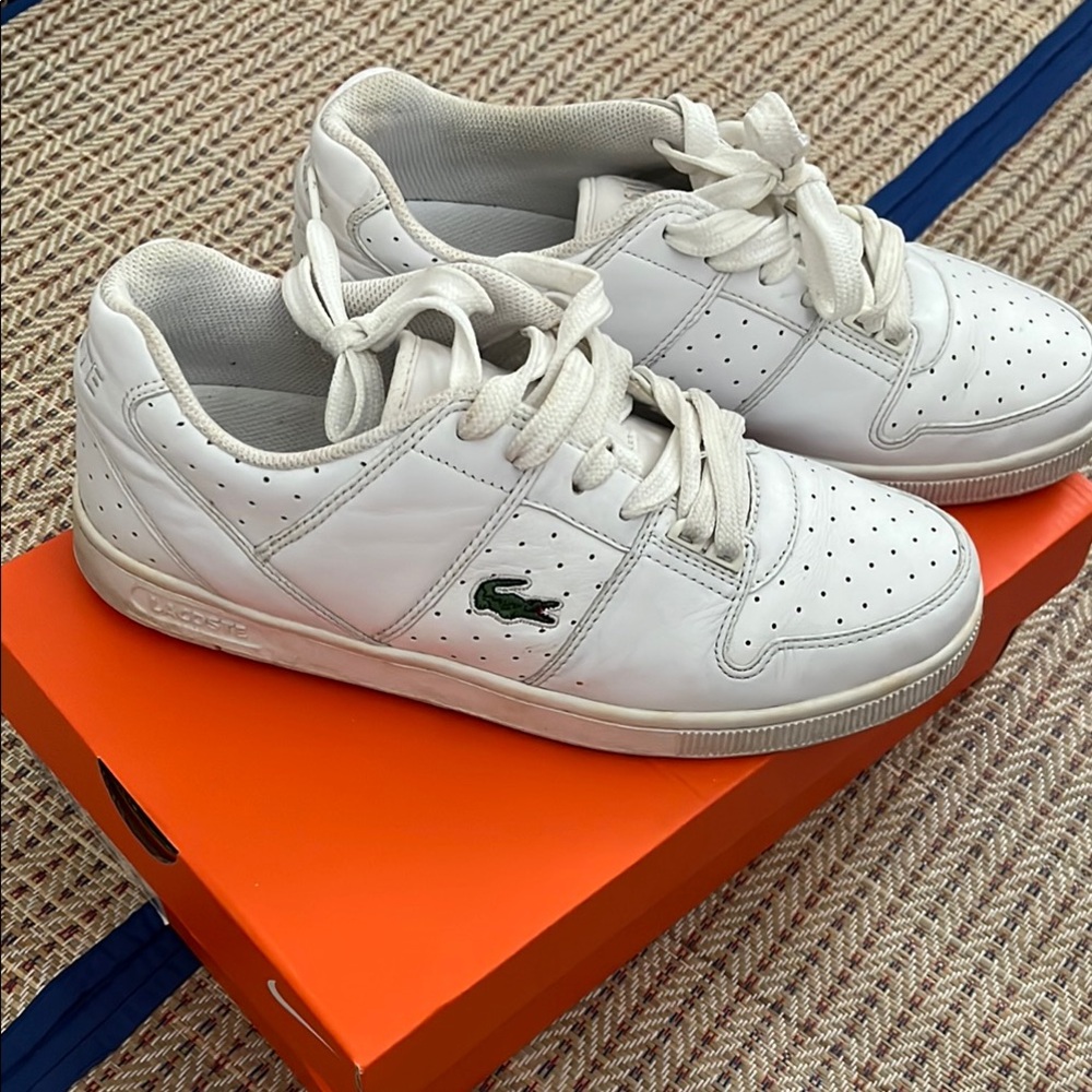 Lacoste Mens White Sneakers with Logo